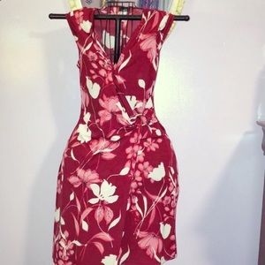 VTG 90’s Red/Pink Floral Wrap Dress